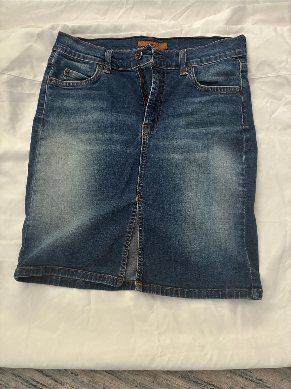 Arden B Men's Dark Blue Denim Straight Skirt